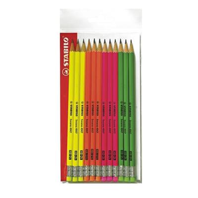 Matita in grafite Swano fluo - gradazione HB - con gommino - fus