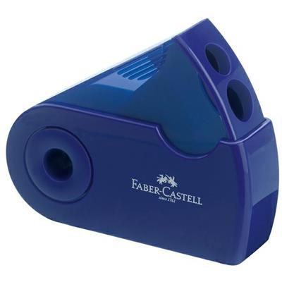 Temperamatite c/serbatoio FABER-CASTELL Sleeve 2fori rosso/blu