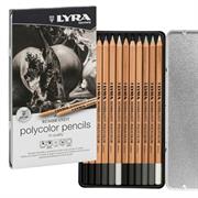 ASTUCCIO METALLO assortimento 12 matite grigie REMBRANDT POLYCOL