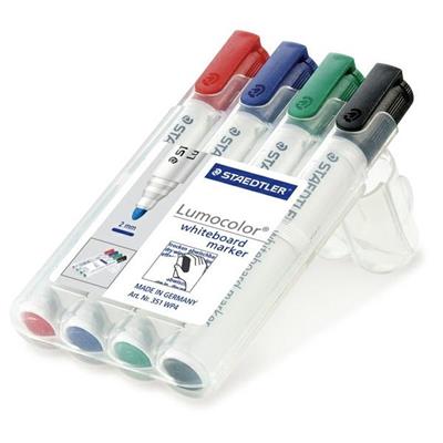 BUSTA 4 PENNARELLI LUMOCOLOR 351 STAEDTLER PER LAVAGNE CANCELLAB