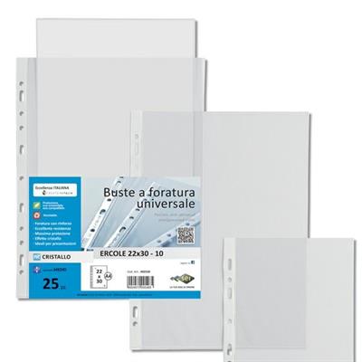 Busta ppl c/fori rinf. ercole 22x30 25pz