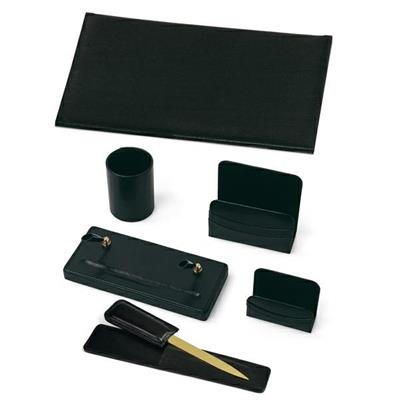 SERVIZIO SCRITTOIO CLASSIC NERO IN SIMILPELLE (6 COMPONENTI)