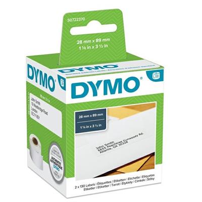 Etichetta dymo lw 28x89 rotoli 2x130pz