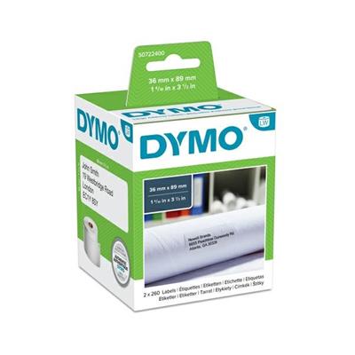 Etichetta dymo 99012 lw 36x89 rotolo 2x260 pz
