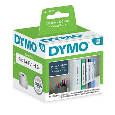 Etichette dymo lw 38x190 rotolo 1x110pz