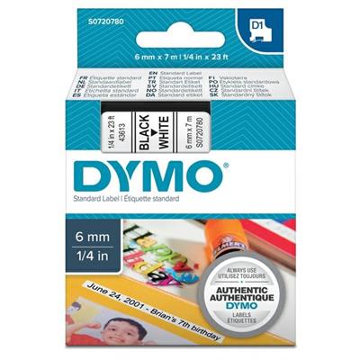 Nastro dymo 436130 mm6x7mt nero/bianco