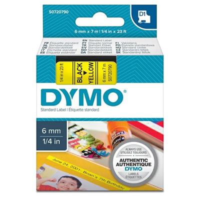 Nastro etich. dymo 436180 mm6x7mt nero/giallo