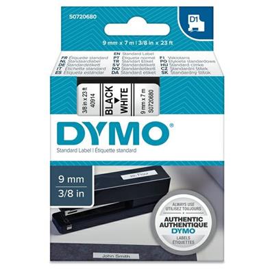 Nastro etich. dymo 409131 mm9x7mt nero/bianco