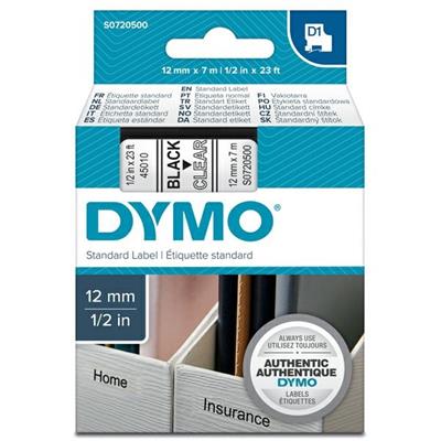 Nastro etich. dymo 450100 mm12x7mt nero/trasp