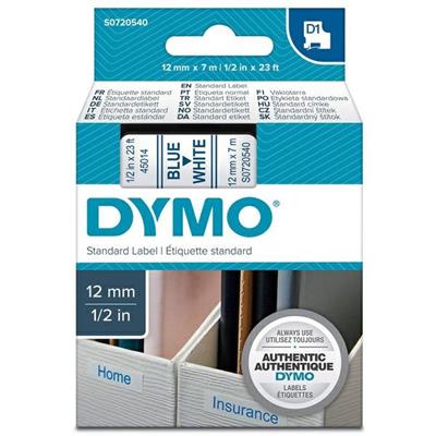 Nastro etich. dymo 450140 mm12x7mt blu/bianco