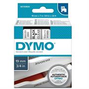 Nastro etich. dymo 458000 mm19x7mt nero/trasp