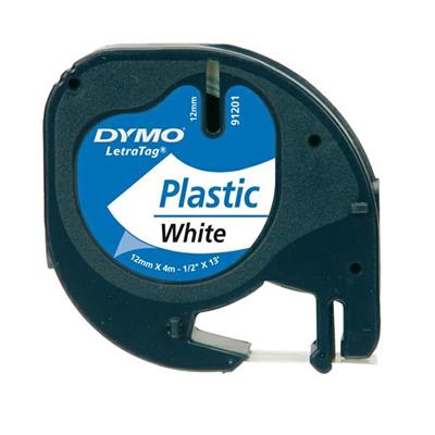 Nastro DYMO LT in plastica 12mmx4mt. nero/bianco