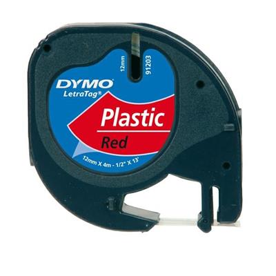 Nastro DYMO LT in plastica 12mmx4mt. nero/rosso