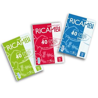 Ricambi a4 quadri 5mm 40fg Quaxima 80gr Pigna