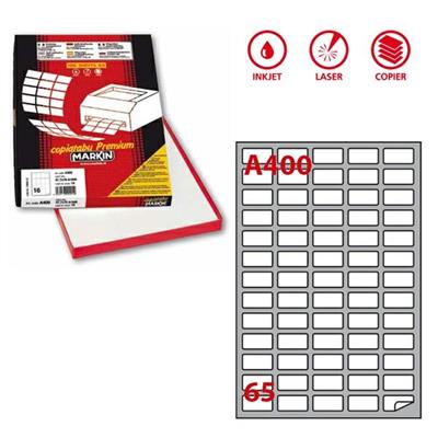 Et.ades. A/400 bianca 100fg A4 38,1x21,2mm 65eti/fg Markin