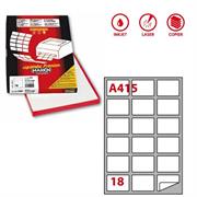 Etichetta adesiva A/415 bianca 100fg A4 63,5X46,6mm (18eti/fg) M