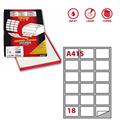 Etichetta adesiva A/415 bianca 100fg A4 63,5X46,6mm (18eti/fg) M