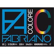 BLOCCO FACOLORE (24X33CM) 25FG 220GR 5 COLORI FABRIANO