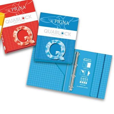 Cartella a4 anelli quablock 26x32 diam.30 pigna c/elastico