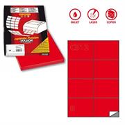 Etichetta laser/ink a4 105x74 8xfg 100fg rosso