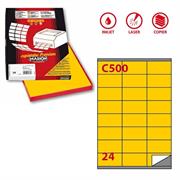 Etichetta adesiva C/500 giallo 100fg A4 70x36mm (24et/fg) Markin