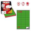 Etichetta adesiva C/500 verde 100fg A4 70x36mm (24et/fg) Markin
