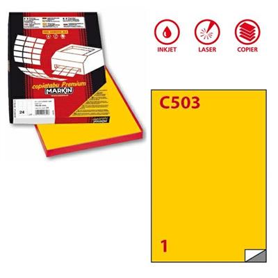 Etichetta adesiva C/503 giallo 100fg A4 210x297mm (1et/fg) Marki