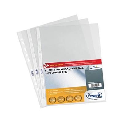 Busta ppl c/fori opaca 22x30 70my legg.100pz Favorit