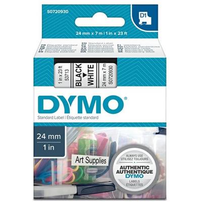 Nastro etich. dymo 537130 mm24x7mt nero/bianco