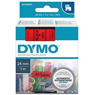 Nastro etich. dymo D1 mm24x7mt rosso/nero