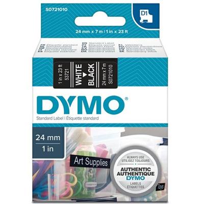 Nastro etich. dymo 537210 mm24x7mt bianco/nero