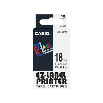 NASTRO CASIO 18MM X 8MT NERO SU BIANCO