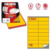 Etichetta adesiva C/501 giallo 100fg A4 105x36mm (16et/fg) Marki