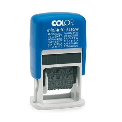 Timbro mini polinomio S120/W 12diciture 4mm autoinchiostrante CO
