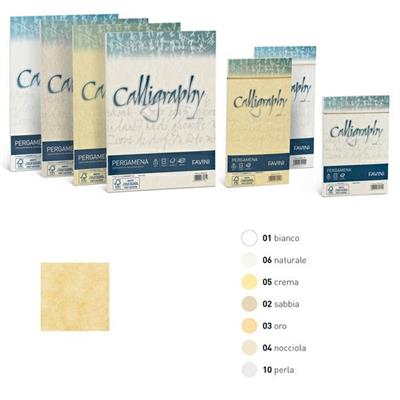 Carta pergamena favini a4 90gr calligraphy sabbia 02 fg50