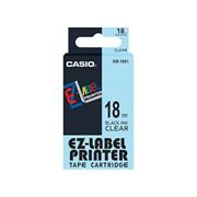 NASTRO CASIO 18MM X 8MT NERO SU TRASPARENTE