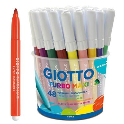 Barattolo GIOTTO 48 pennarelli TURBO MAXI F521400