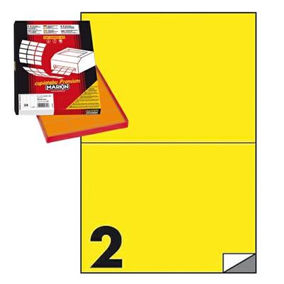 Etichetta laser/ink a4 210x148 2xfg 100fg giallo Markin