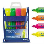 Evidenziatore tratto video busta 4pz giallo/rosa/verde/arancio