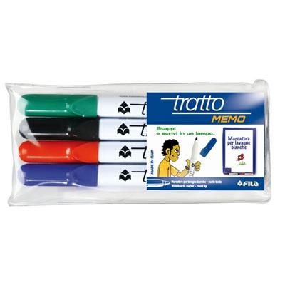 Pennarello lavagna p.tonda memo 2.0 conf. 4 colori