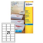 Etichetta adesiva J8160 bianca 25fg A4 63,5x38,1mm (21et/fg) ink