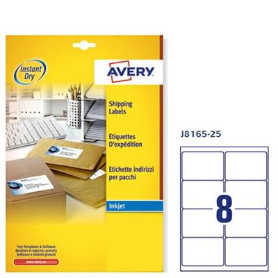 Etichetta adesiva J8165 bianca 25fg A4 99,1x67,7mm (8et/fg) inkj