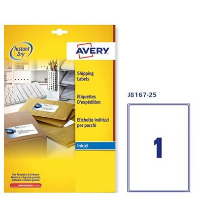 Etichetta adesiva J8167 bianca 25fg A4 199,6x289,1 (1et/fg) inkj
