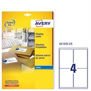 Etichetta adesiva J8169 bianca 25fg A4 99,1x139mm (4et/fg) inkje