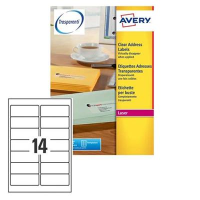 Poliestere adesivo L7563 trasparente 25fg A4 99,1x38,1mm (14et/f