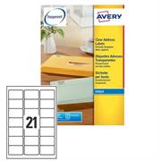 Etichetta Inkjet 63,5x38,1 avery trasp. 25fg