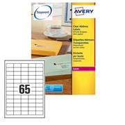 Etichetta Inkjet 38,1x21,2 avery trasp. 25fg