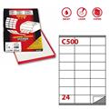 Etichetta adesiva C/500 bianca rimov. 100fg A4 70x36mm (24et/fg)