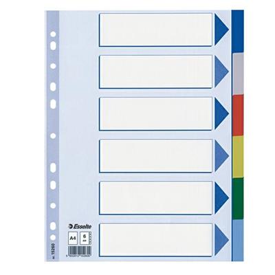 Intercalare 6 tasti colorati a4 esselte 15260 polipropilene