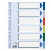 Intercalare 6 tasti colorati a4 esselte 15260 polipropilene